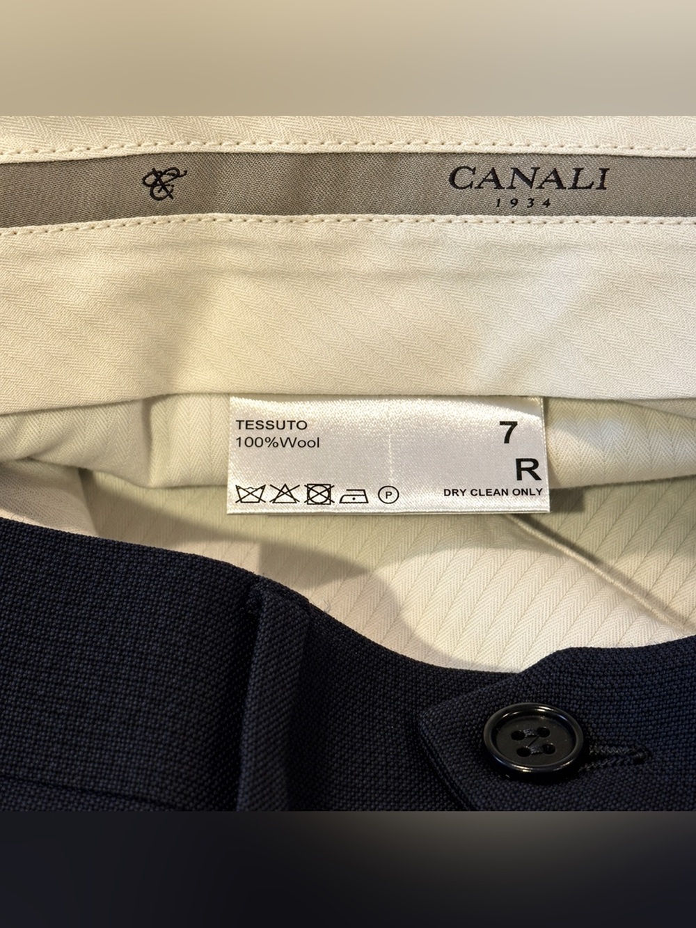 Canali 1934 Italy Men’s 2-Piece Suit Check Navy Blue 100% Wool Size 46R / 40x32 - Picture 6 of 12
